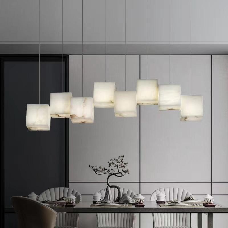 Box Line Alabaster Pendant Light