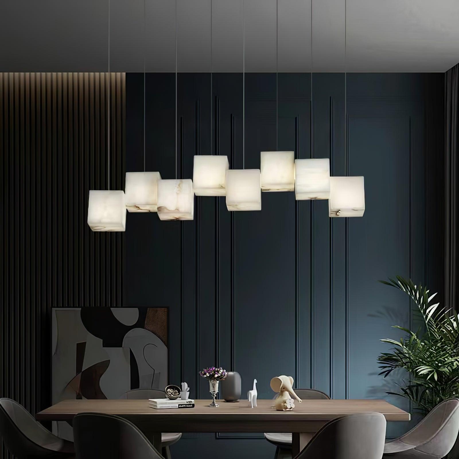 Box Line Alabaster Pendant Light