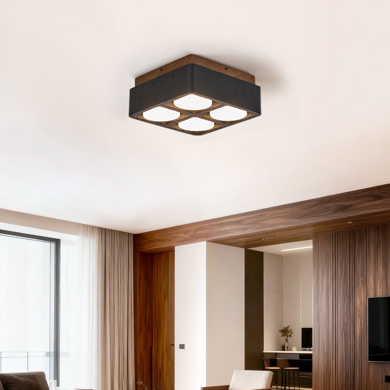 Kole Square Travertine Ceiling Light