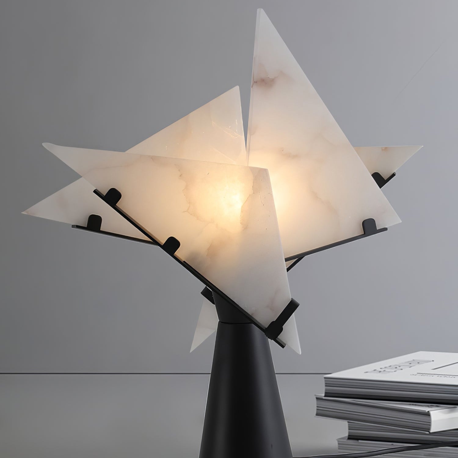 Seko Four Alabaster Blade Table Lamp