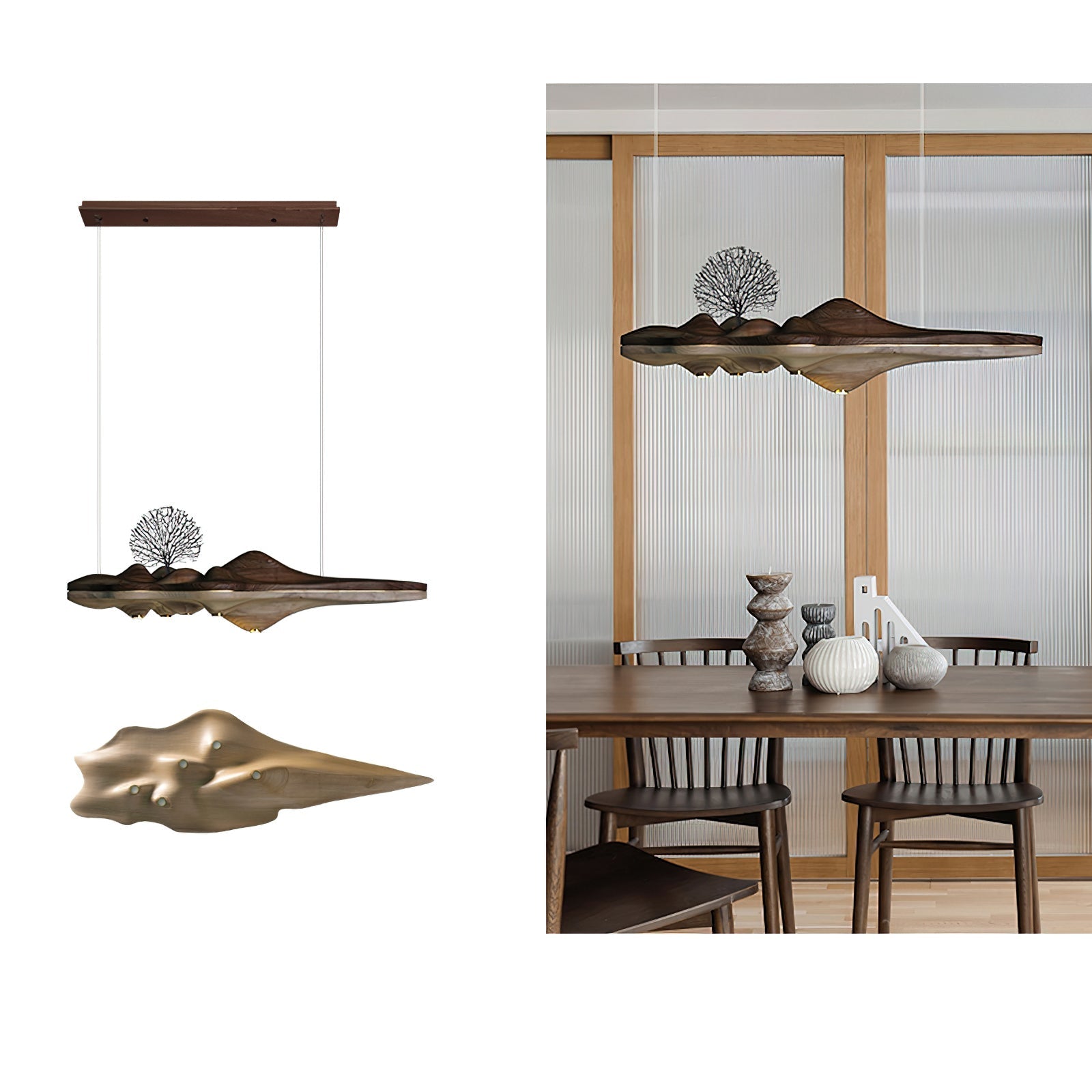 Merocone Wooden Pendant Light