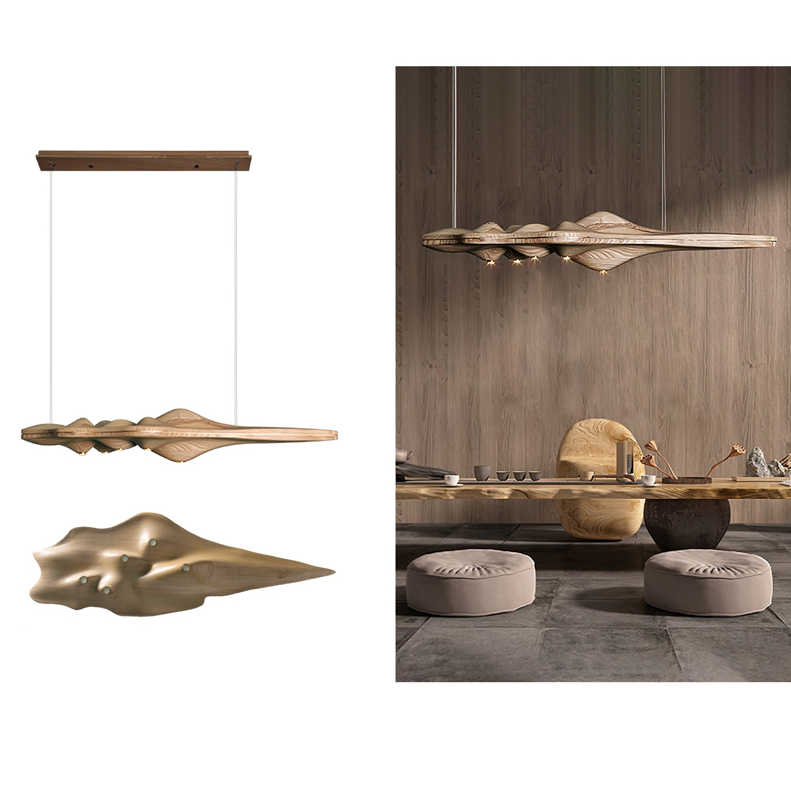 Merocone Wooden Pendant Light