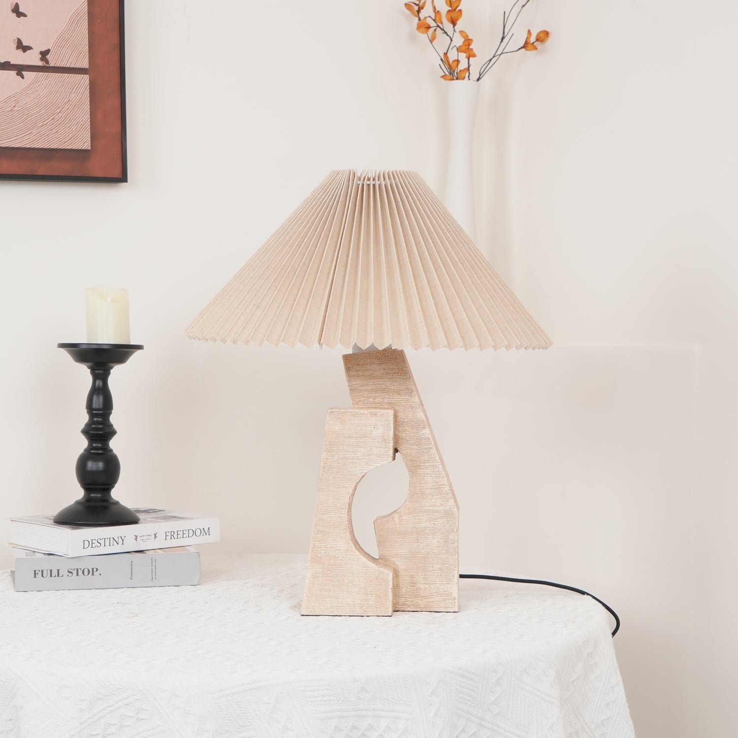 Dublo Travertine Table Lamp