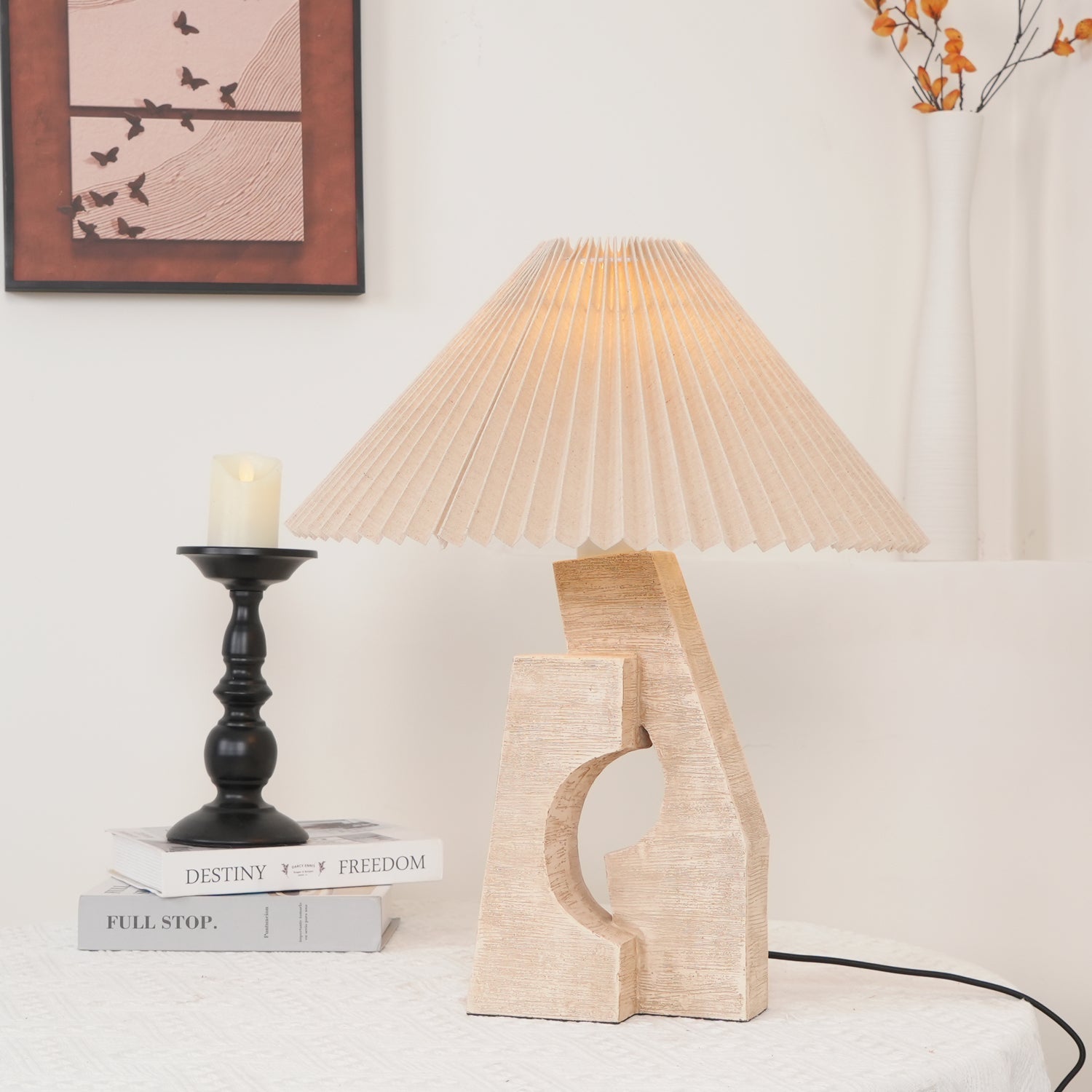 Dublo Travertine Table Lamp