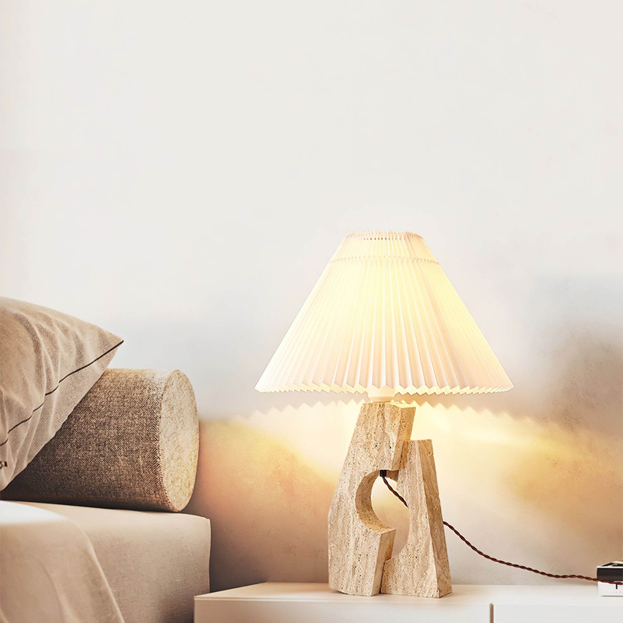 Dublo Travertine Table Lamp