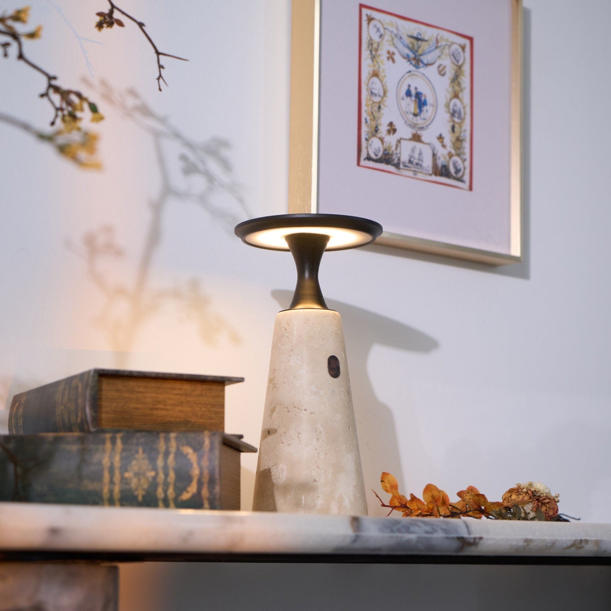 Terchas Rechargeable Natural Stone Table Lamp