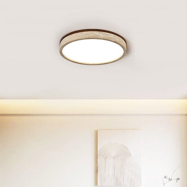 Soma Round Travertine Ceiling Light