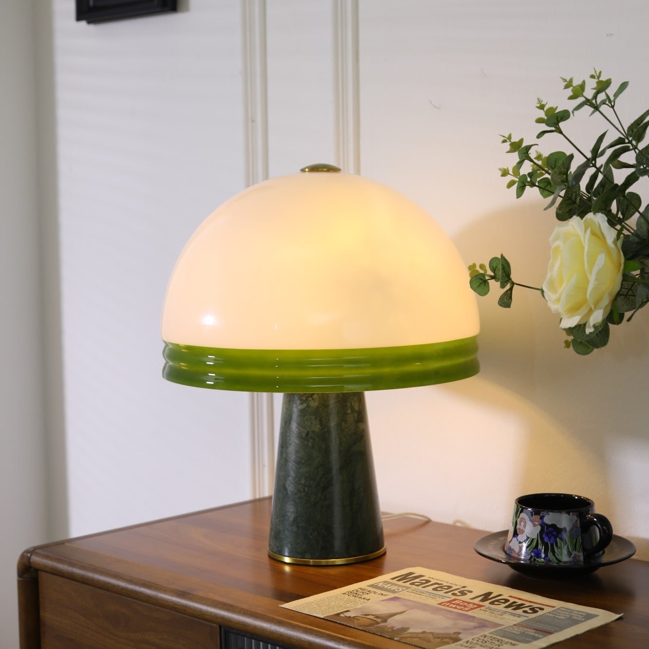 Velura Wide Marble Table Lamp