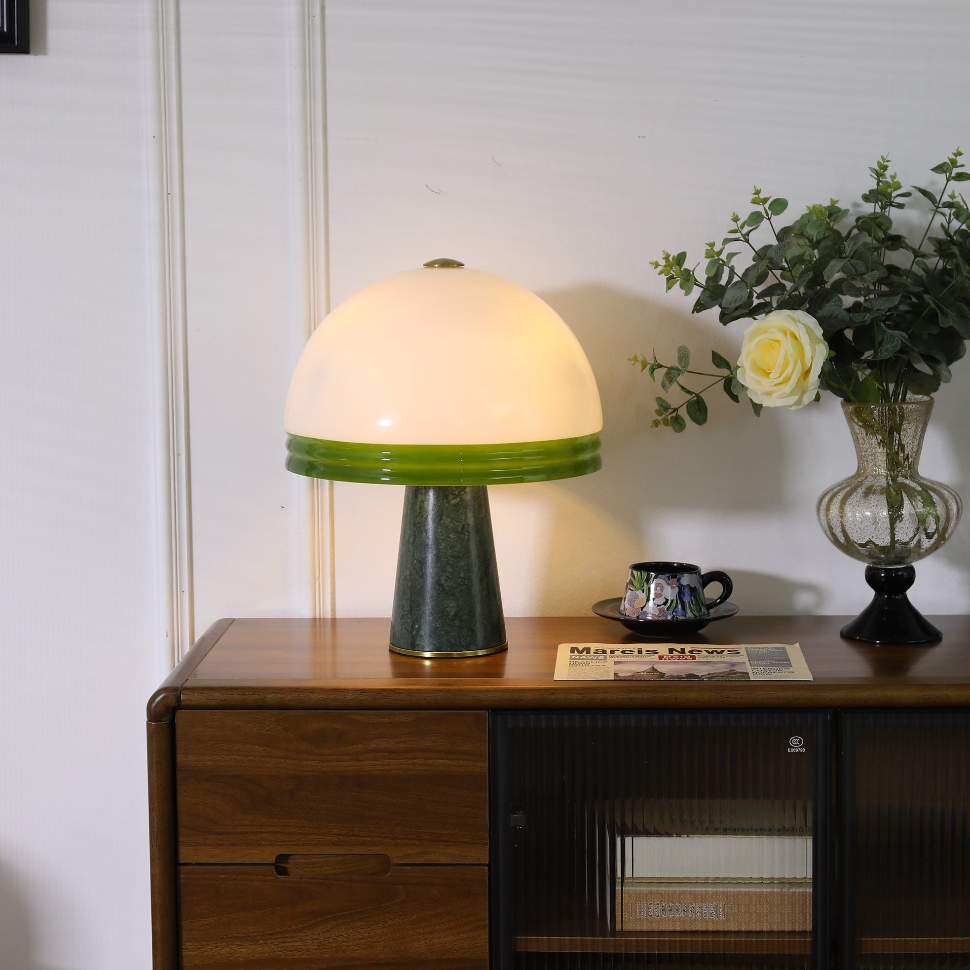 Velura Wide Marble Table Lamp