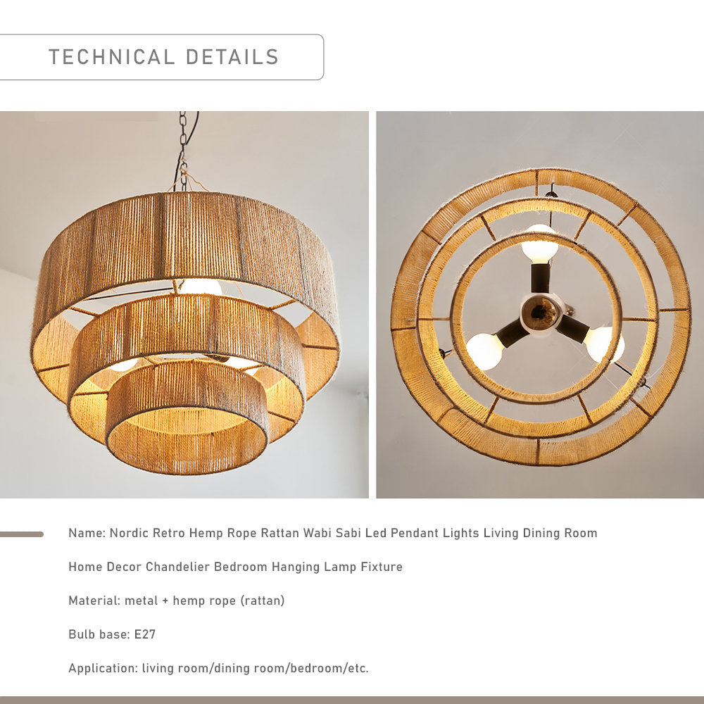 Taverno Hemp Rope Boho Pendant Light